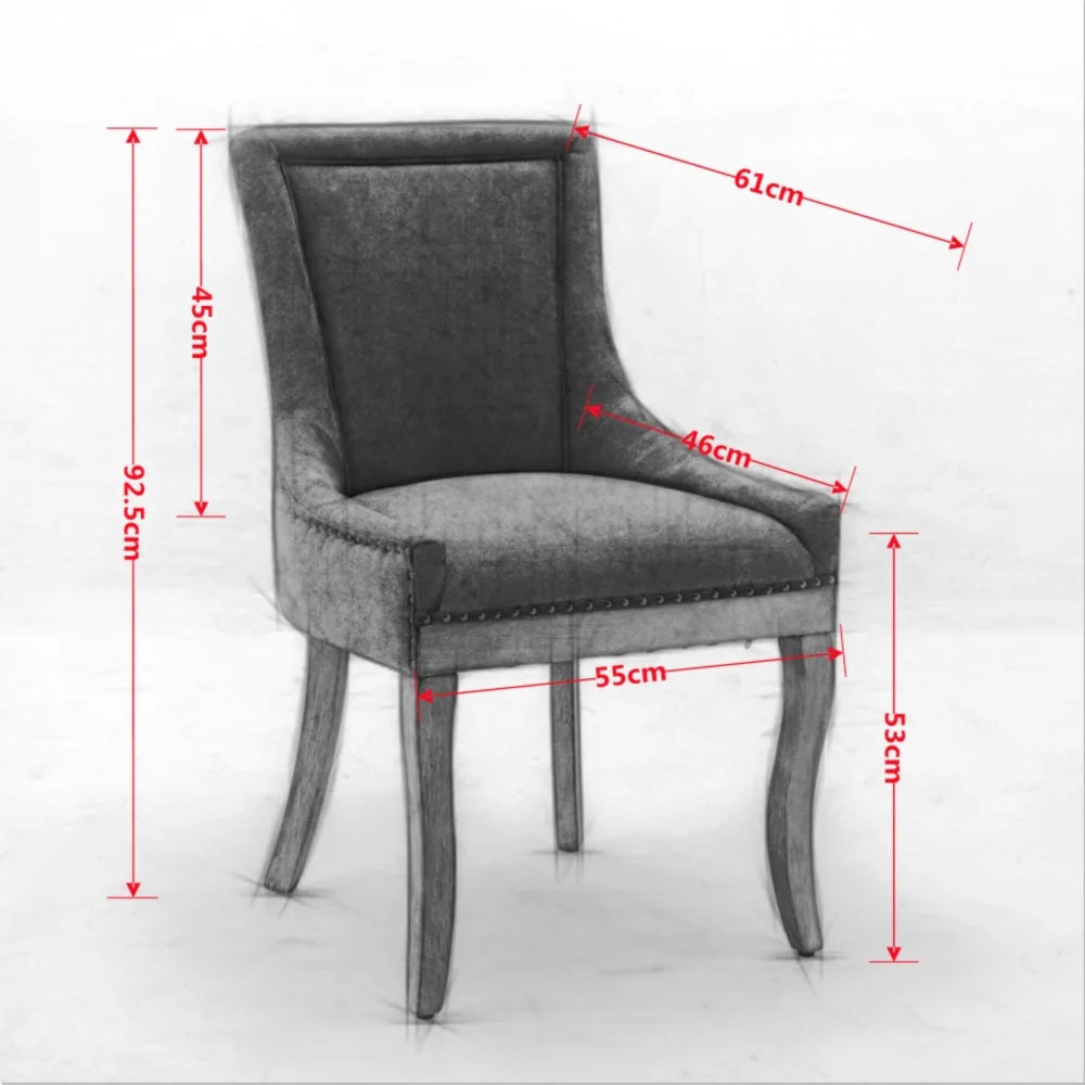 Eetkamerstoelen – Stoelen – Zitmeubels – Dineren Stoelen – Zitstoelen – Set van 2 Beige Chenille – Massief Houten Poten – Hoge Rugleuning – Comfortabel Zitten