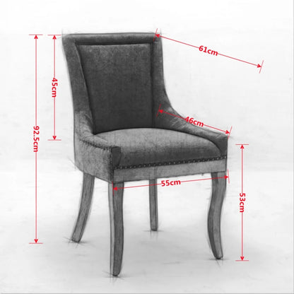 Eetkamerstoelen – Stoelen – Zitmeubels – Dineren Stoelen – Zitstoelen – Set van 2 Beige Chenille – Massief Houten Poten – Hoge Rugleuning – Comfortabel Zitten