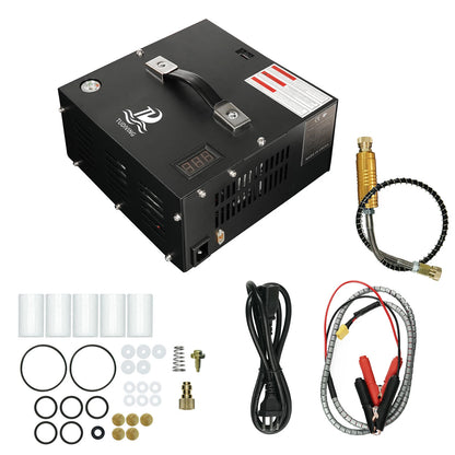 PCP Luchtcompressor – Duikcompressor – Luchtbuks Compressor – Paintball Compressor – Draagbaar – Olievrij – 300 Bar Vuldruk - QUORE