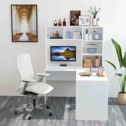 Hoekbureau - Bureau - Game Bureau - L-vormig Computertafel - 124.7 x 107.8 x 152.5 cm - Kantoor- en Studiemeubilair - Desk - Wit - QUORE