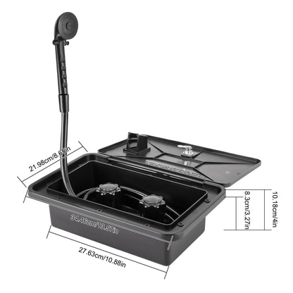 Campingdouche – Buitendouche met 1,5 m Slang – Ergonomisch Ontwerp & Eenvoudige Installatie – Geschikt voor Caravan - Boot of Tuin – Met Temperatuurregeling