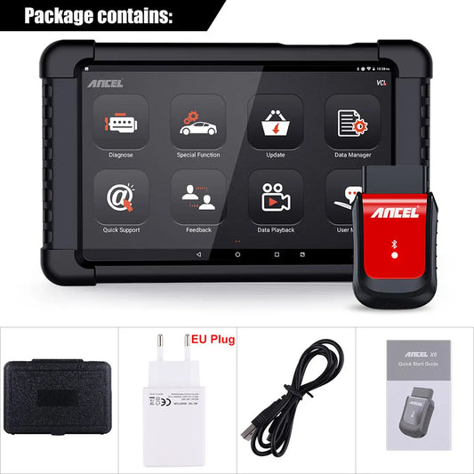OBD Scanner - OBD2 - Auto Scanner - Auto uitlezen - Diagnose Apparatuur voor Auto's - OBD2 Diagnosetool - 10 inch Android Tablet Scanner - Volledig Systeem - ABS - SRS - Olie - EPB - BMS - TPMS - IMMO - Bluetooth - EU Plug - QUORE