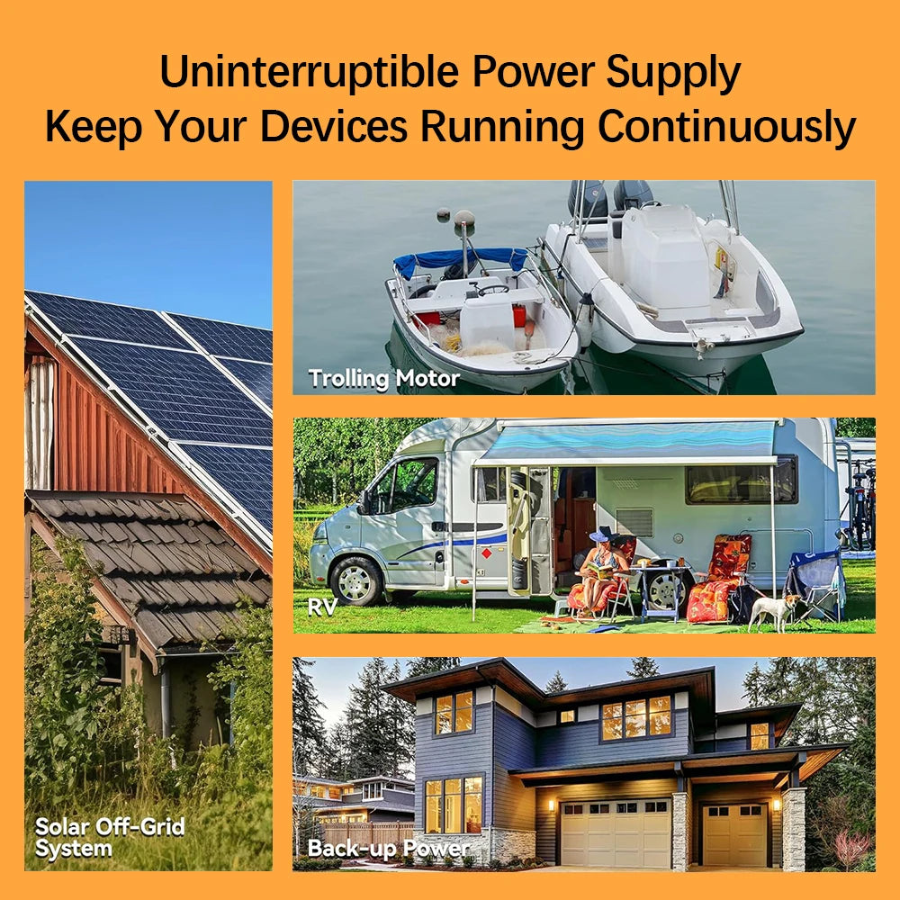 Accu - Draagbare Krachtcentrale - IJzerfosfaat Accu -  Onderhoudsvrije Accu - 12V 150AH 120AH LiFePo4 Accu met Ingebouwde BMS - Lithium IJzerfosfaat Accu 6000 Cycli voor RV, Campers, Golfkar en Zonne-energie met Oplader