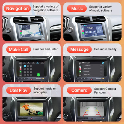 Draadloze CarPlay Interface – Android Auto Adapter – Auto Multimedia Module – Spiegelverbinding AirPlay – Sync 2 Upgrade – Plug & Play Installatie – Ondersteunt Camera Input