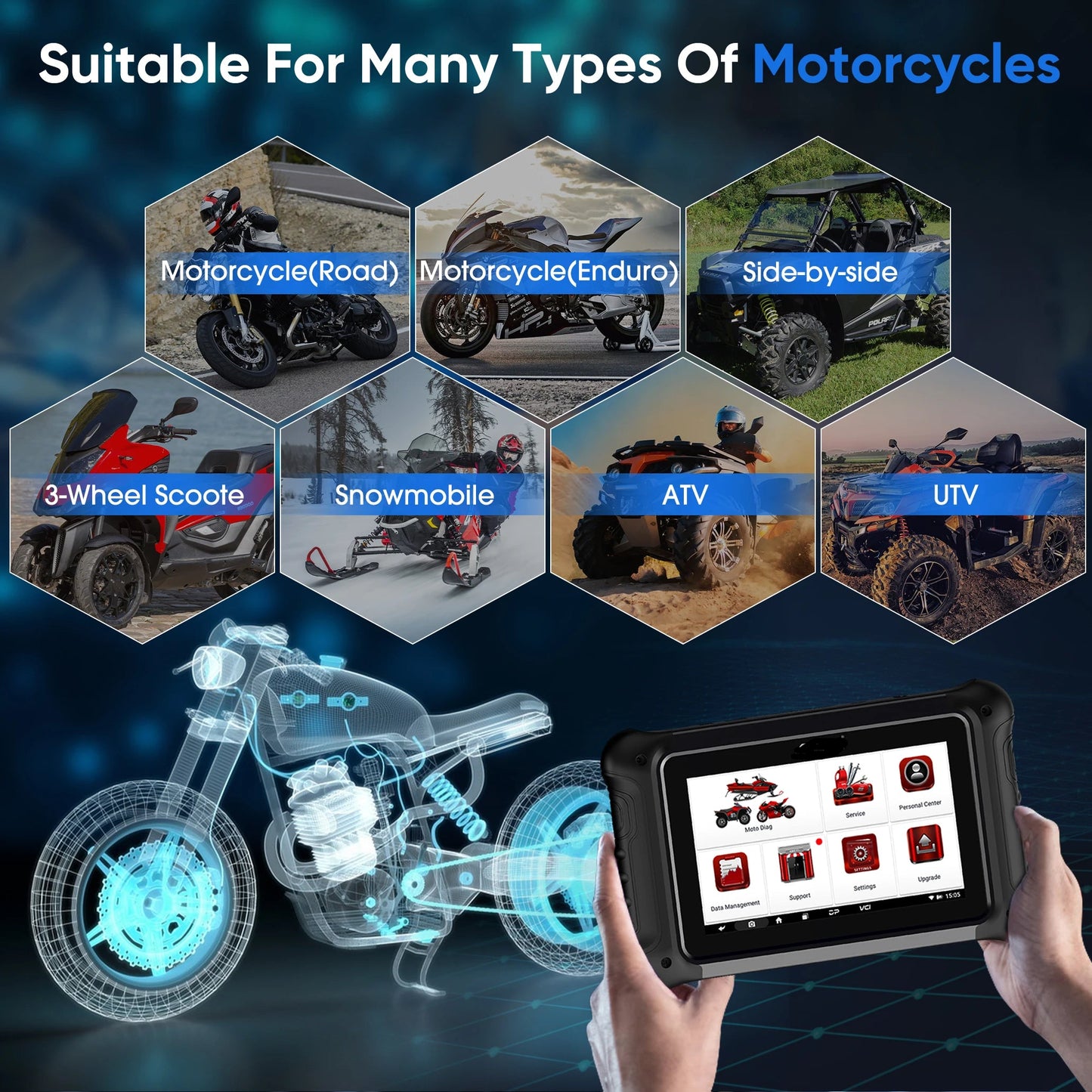 Motordiagnosetool – Motordiagnozesysteem – Motorscanner – Motordiagnoseapparaat – Foutcode Uitlezen – 7-Inch Touchscreen – Wi-Fi Connectiviteit