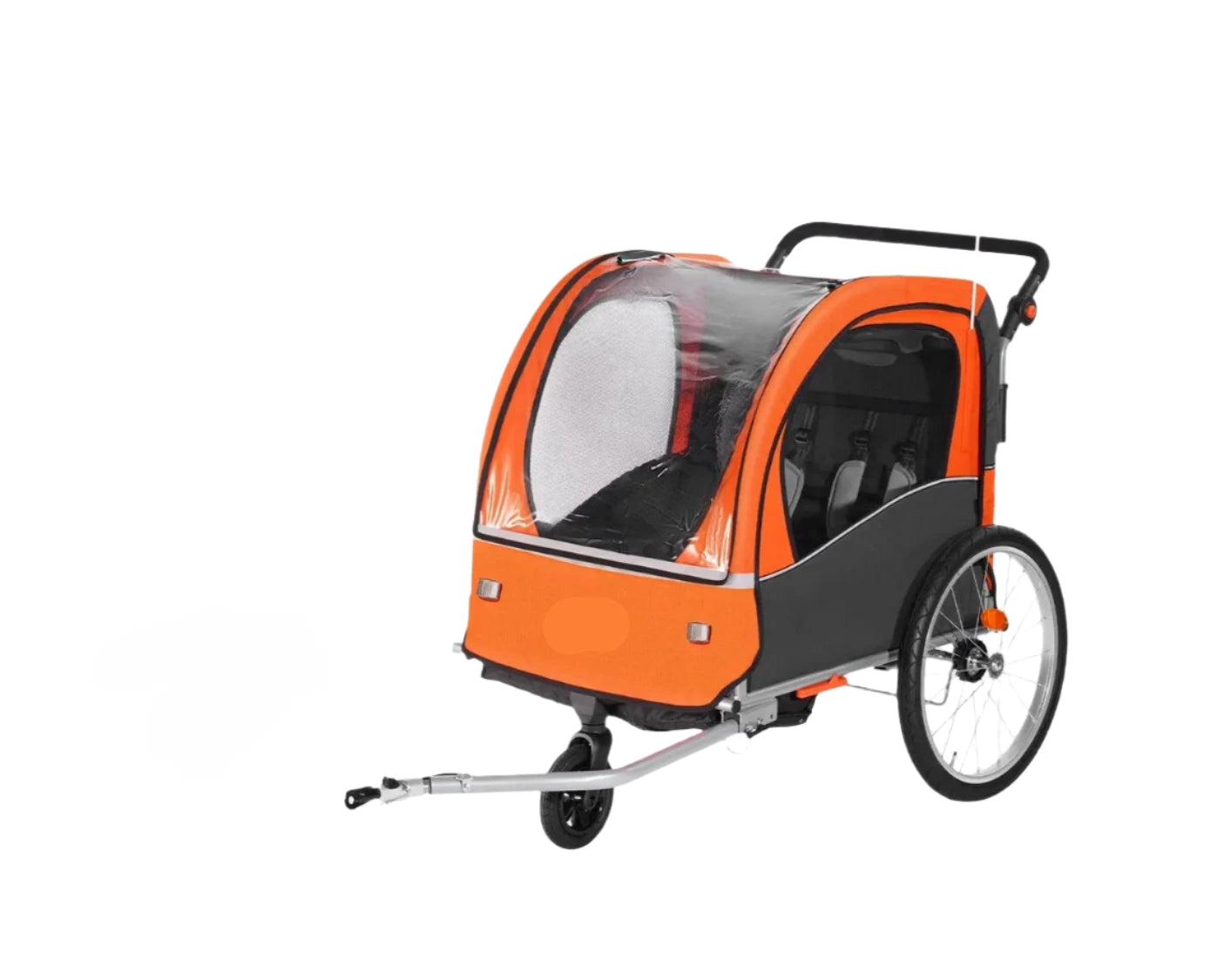 Fietstrailer - Fietskar - Aanhanger Fiets - Fietskar Voor Kinderen - Kinderfietskar - Opvouwbare Kinderwagen - 2-in-1 - 45kg - Vering - Reflectoren - Universele Fiets - voor Peuters en Kleuters