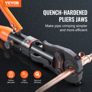 Vevor - Crimping Tool - Hydraulic Crimper - TH16 TH20 TH26 TH32 Quick Change Jaws - For Confined Space Tees - Copper Pipe Fittings - Orange