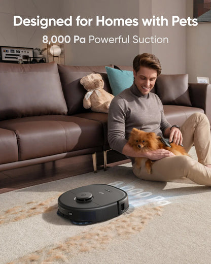 Robotstofzuiger – Robotstofzuiger Met Mop – Stofzuigerrobot – Dweilrobot – Autonome Stofzuiger – 8.000 Pa Zuigkracht – Dubbele Dweilsystemen