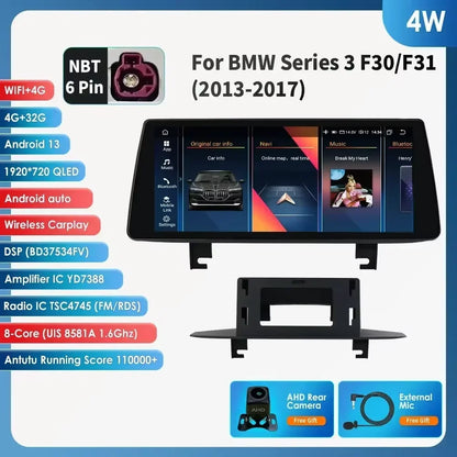 Hizpo 2 Din Car Radio for BMW 3 BMW 4 Series F30 F31 NBT Audio Multimedia Player CarPlay Android Auto GPS Bluetooth WIFI FM RDS