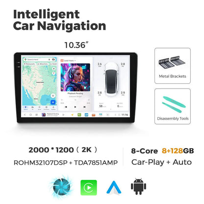 Universele Multimedia Radio – CarPlay Radio – Android Auto Systeem – Auto Touchscreen – Dubbele Din Autoradio – 10,36 Inch Scherm – 4G LTE WiFi & DSP Geluidstechnologie