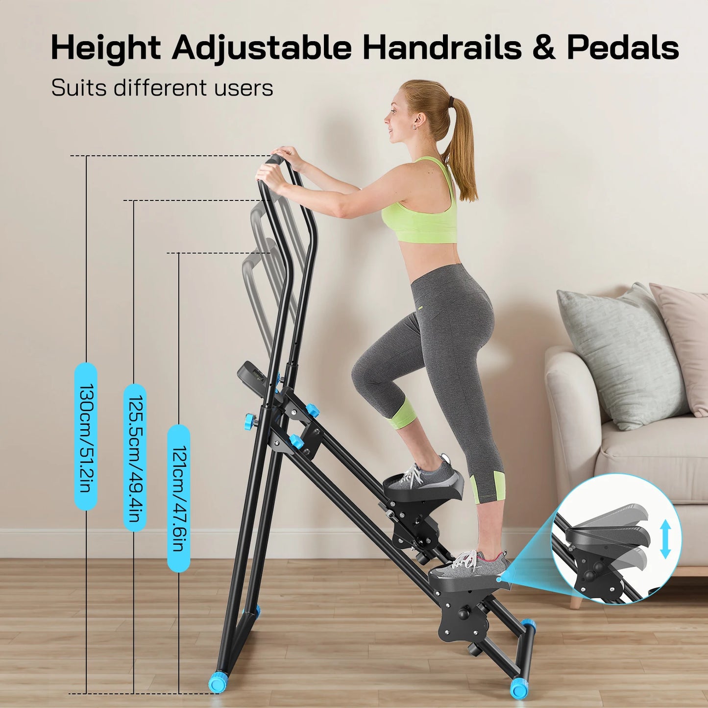 Stepper – Stair Stepper – Traploper – Verticale Klimmer – Mini Stepper – Inklapbaar Compact – Tot 150 kg Draagkracht