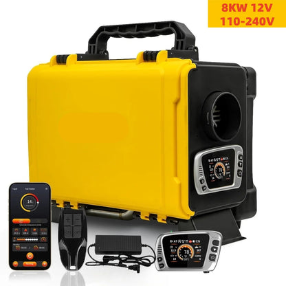 Diesel Air Heater – Luchtverwarmer – Parkeerstand Verwarming – Camper Heater – Mobiele Dieselverwarmer – 8KW Vermogen – Bluetooth App & LCD Display
