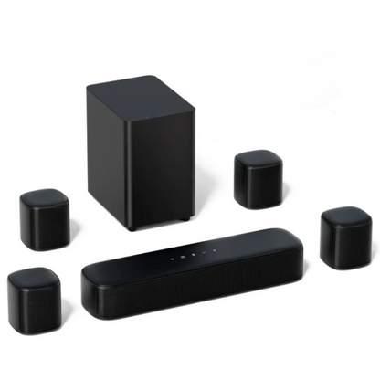 Soundbar - Soundbars voor TV en Theater - Soundbar met Subwoofer - 7.1CH - Virtuele Surround Soundbar - 330W Piekvermogen - 4 Surround Speakers - Smart App Control - Compatibel met AUX -Optical Input - USB - EU Stekker - Zwart - QUORE