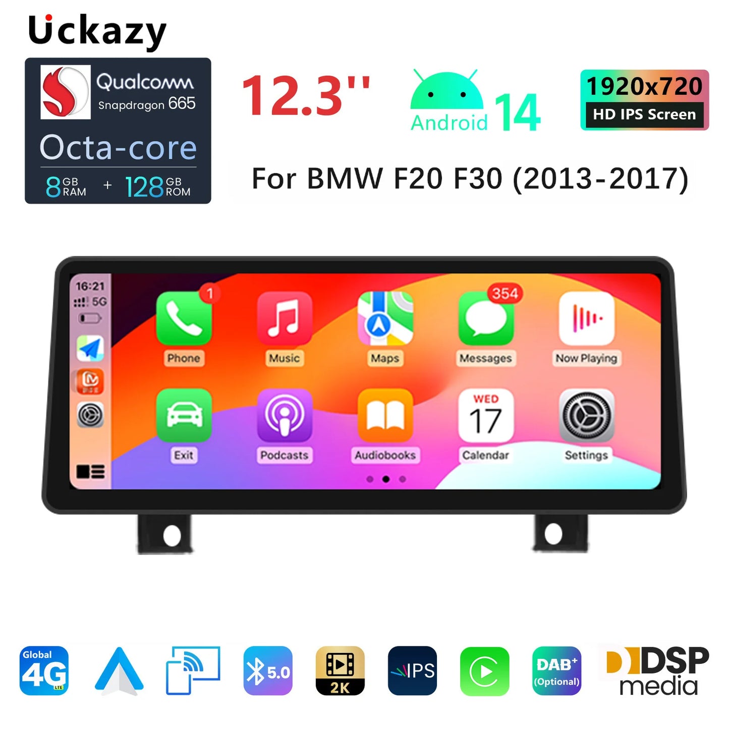 12,3" Android Multimedia Speler – Auto Headunit – Navigatiesysteem – Infotainmentsysteem – Touchscreen Radio – Android 14 Besturingssysteem – Draadloze CarPlay – Geïntegreerde GPS Navigatie