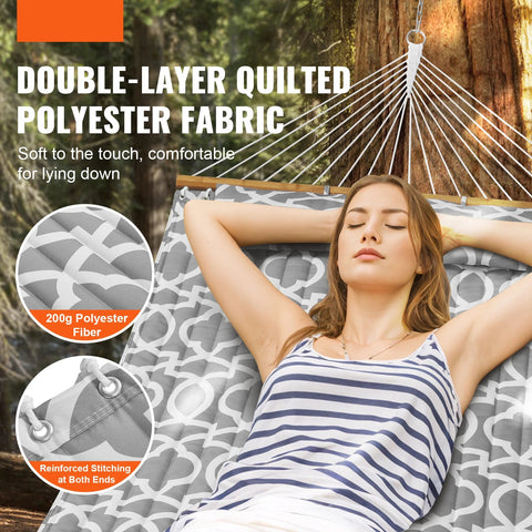 Hangmat - Hangmat voor Twee Personen - Hangmat 2 Persoons - Hanging Chair - Hamac - Hammock Chair -  12ft - Dubbele hangmat - met afneembaar kussen en kettingen - voor kamperen, buiten, tuin en strand - capaciteit van 480 lbs