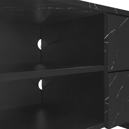 Tv-Kast – Tv-Meubel – Dressoir – Mediameubel – Tv-Meubel Met Opbergruimte – 200 CM Breed – Marmeren Design Met Verstelbare Led-Verlichting