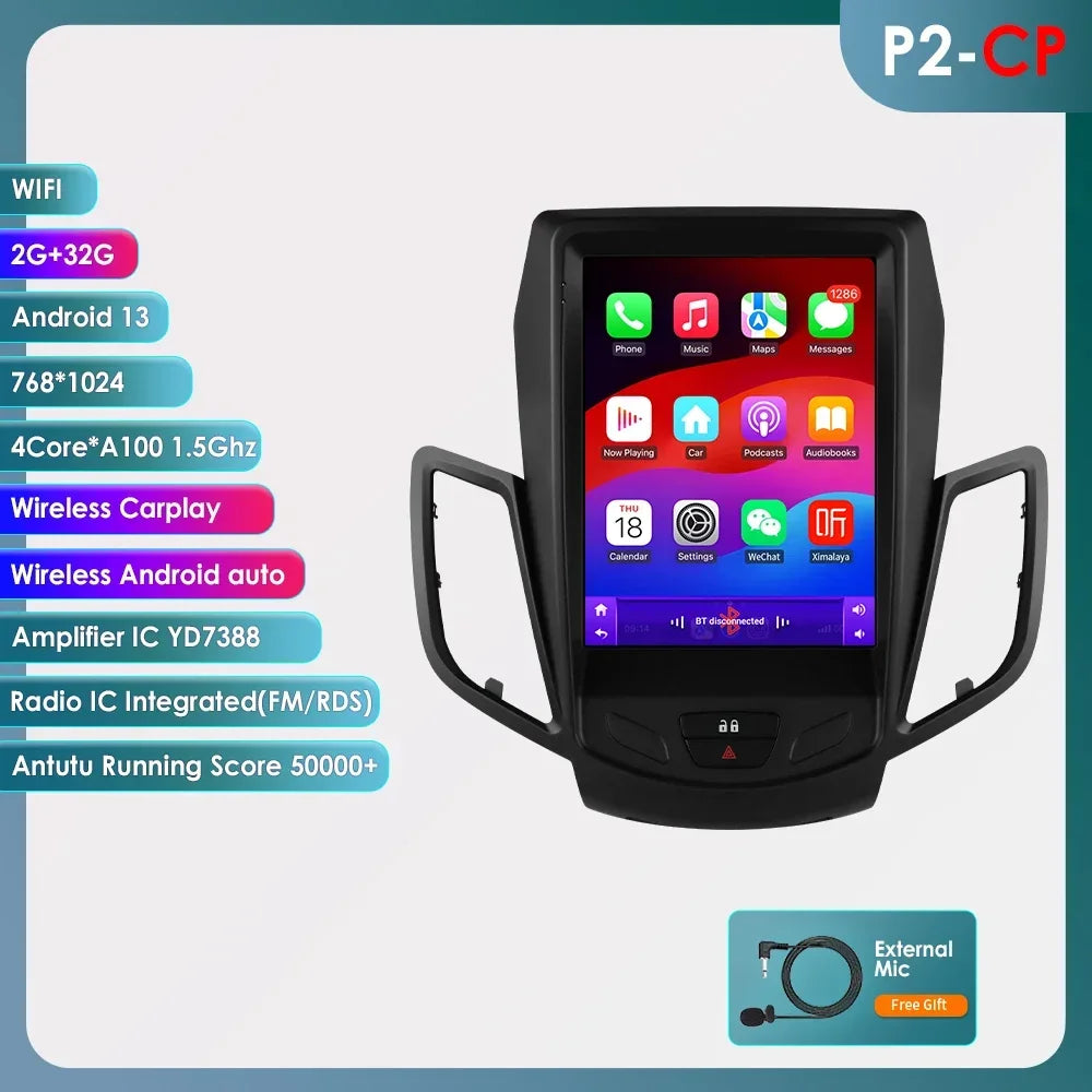 2DIN Android 14 Autoradio – Multimedia Speler – Navigatie Systeem – CarPlay – Bluetooth Radio – 9,7 Inch Touchscreen – GPS Navigatie – Bluetooth 5.0