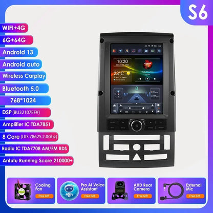 9,7 Inch Android Multimediasysteem – Autoradio – GPS Navigatie – CarPlay – 4G Verbinding – Groot Touchscreen – Smartphone Integratie – Peugeot 407 2004-2011