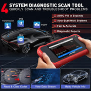 OBD2-scanner - Diagnosecomputer - Slimme diagnosetool - Foutverwijdering - 7 Reset-service - ABS SRS Engine AT+ - Rood