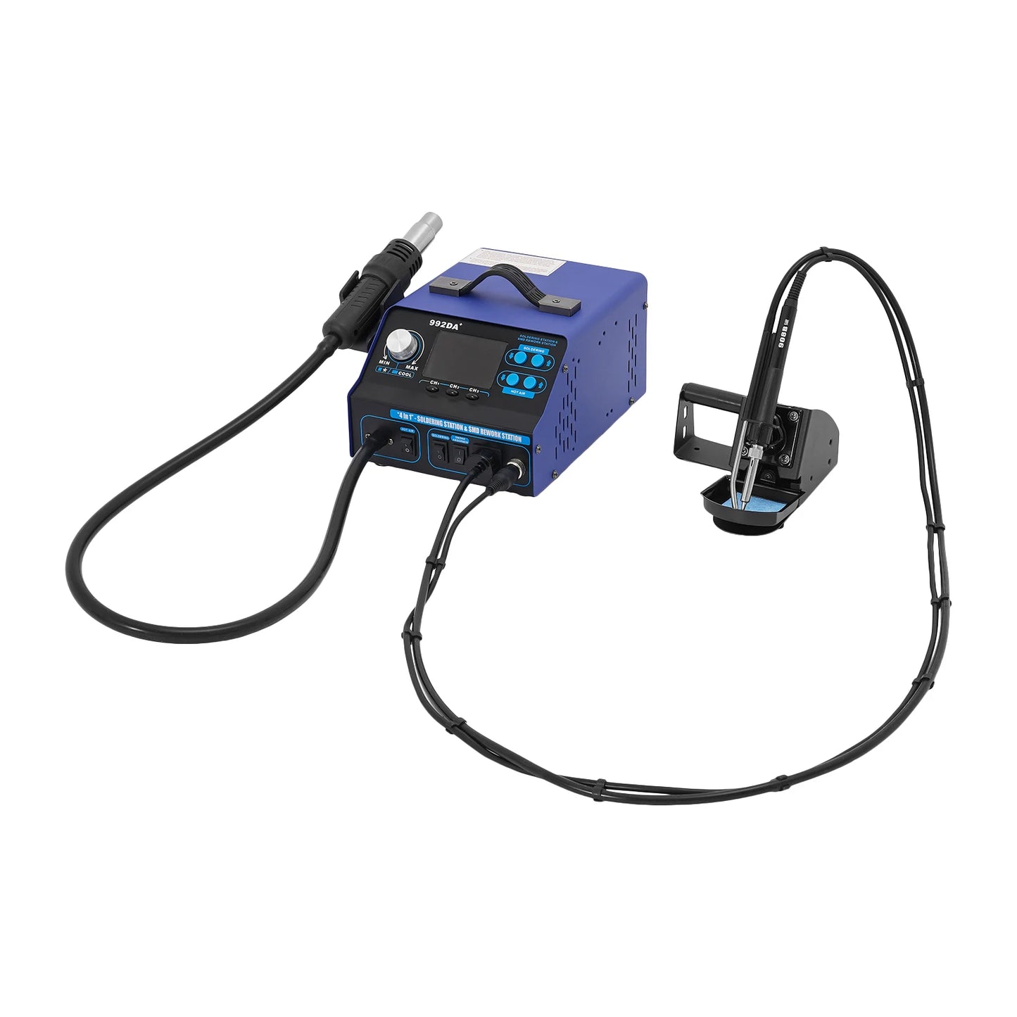 Soldeerstation – Soldeerbout – Rework Station – Heteluchtpistool – Solderen – 780W Vermogen – Instelbare Temperatuur 100-480°C