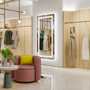 LED Badkamerspiegel - Badkamerspiegel - Badkamerspiegel met Verlichting - 100x60 cm - Voor- en Achterverlichting - Dimbaar - Anti-condens - Breukbestendig - Lichtgrijs