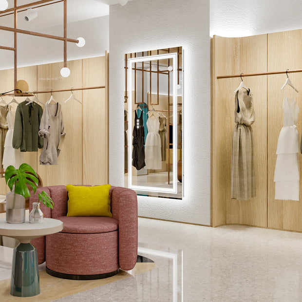 LED Badkamerspiegel - Badkamerspiegel - Badkamerspiegel met Verlichting - 100x60 cm - Voor- en Achterverlichting - Dimbaar - Anti-condens - Breukbestendig - Lichtgrijs