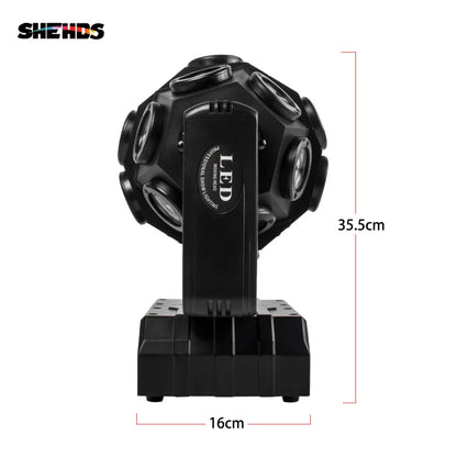 Beam LED Moving Head Licht – Stage Light – DJ Licht – Party Lamp – Disco Verlichting – 18x12W RGBW – Stepless Rotatie & Instelbare Hoek