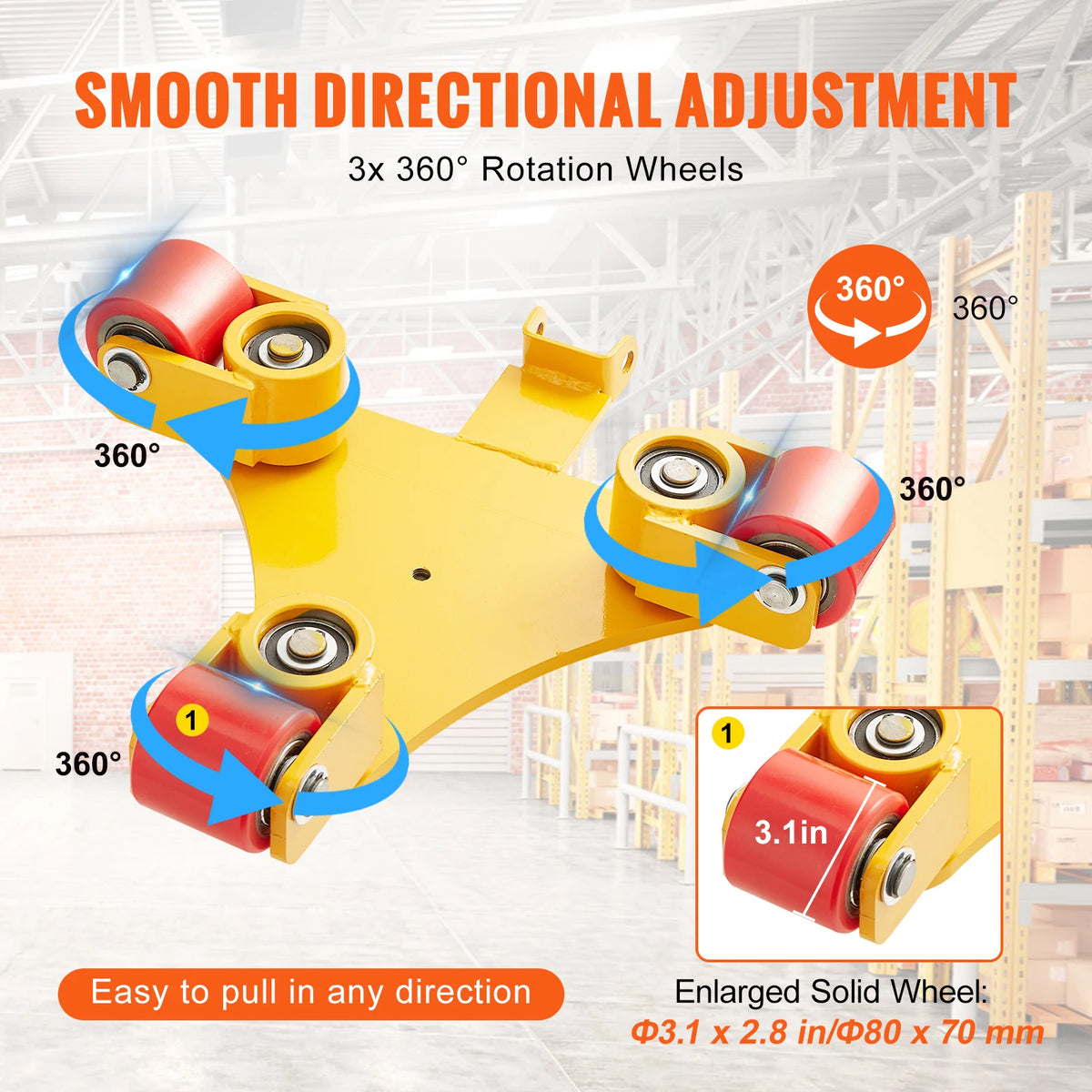Dolly - Verhuizers - Verhuisdozen - Meubelrol - Transport Dolly - Heavy Duty Mover - met Handvat 360° Zwenkwielen Antislipdop - voor Magazijnwerkplaats