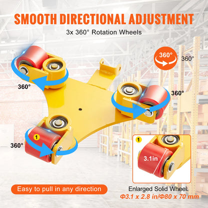 Dolly - Verhuizers - Verhuisdozen - Meubelrol - Transport Dolly - Heavy Duty Mover - met Handvat 360° Zwenkwielen Antislipdop - voor Magazijnwerkplaats
