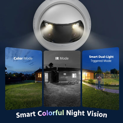IP Cameraset – Beveiligingscamera – Buitenbeveiliging - Bewakingscamera - 180° Ultrabreed Dual-Lens - Surveillance Camera - AI Beweging Detectie Met Nachtzicht
