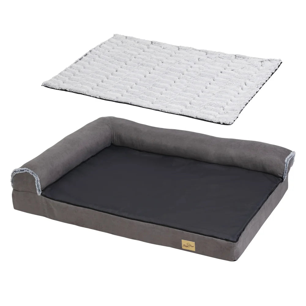 Hondenbed -  Orthopedisch Hondenbed - L-vormig Design - Wasbare Hoes - Duurzaam en Stijlvol - Stevig Schuimkussen - Dubbel Extra Groot - Comfortabel en Duurzaam