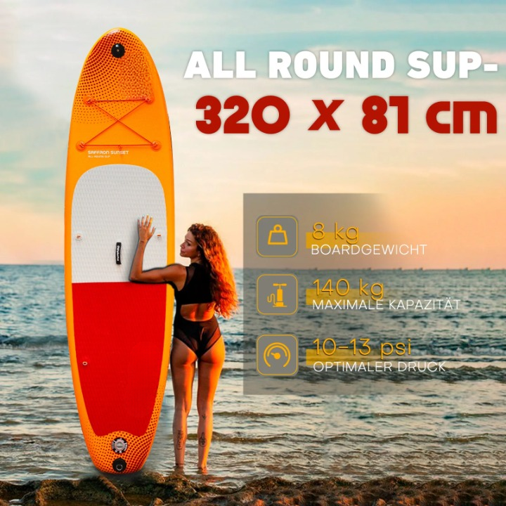 Opblaasbare Paddleboard – SUP – Stand Up Paddleboard – Paddle Board – Lichtgewicht – Antislip EVA-Pad – Draagbaar - Oranje