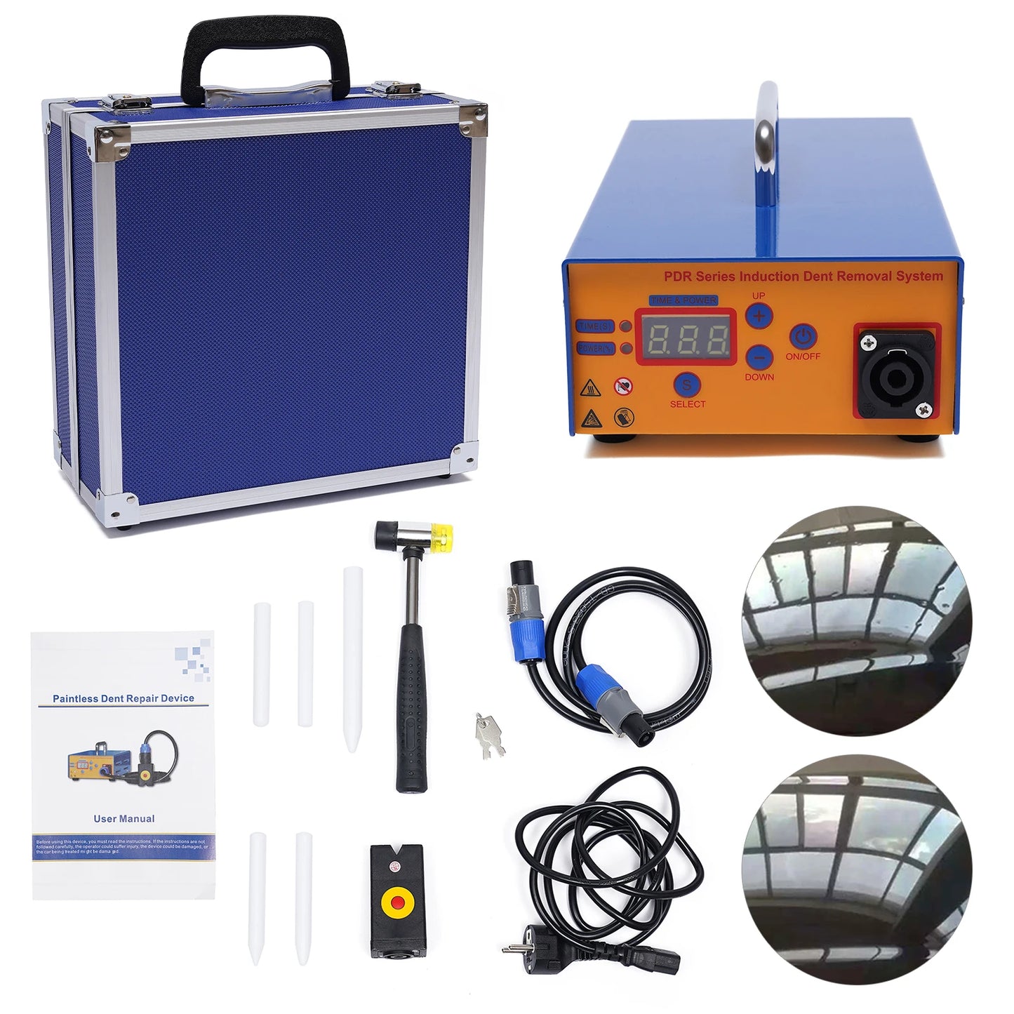 Deukhersteller Auto – Deukverwijderaar – Inductieverwarmer – Reparatietool – Lakschadevrij – 1,38 kW Vermogen – Digitale Bediening