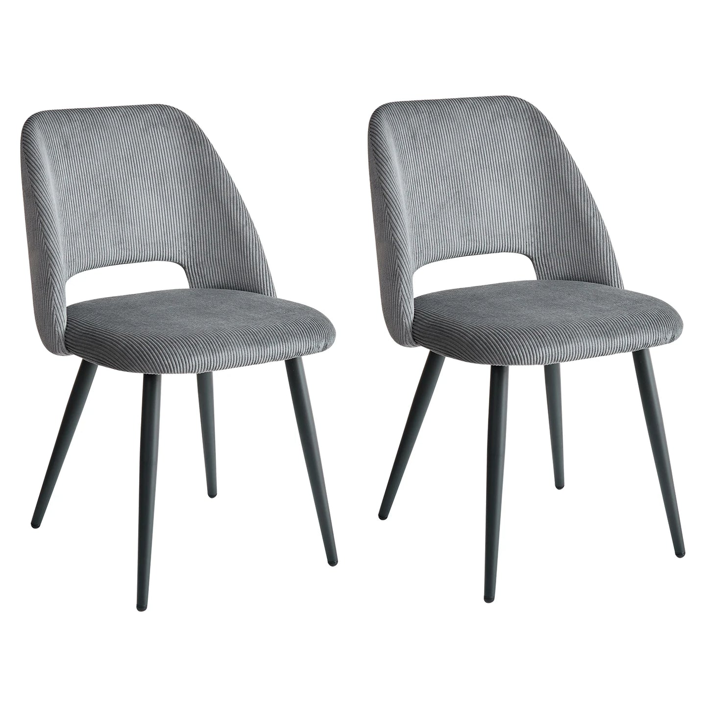 Set of 2/4/6 Stylish Corduroy Dining Chair - Soft Fabric Seat, Ergonomic Design, Suitable for Family Dining Space