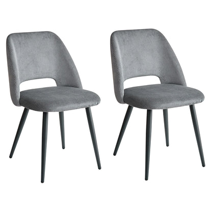 Set of 2/4/6 Stylish Corduroy Dining Chair - Soft Fabric Seat, Ergonomic Design, Suitable for Family Dining Space