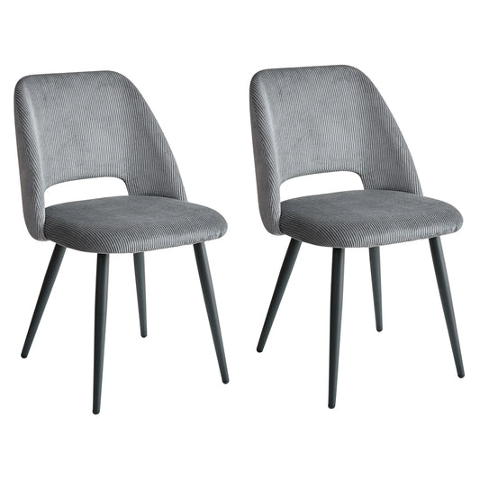 Set of 2/4/6 Stylish Corduroy Dining Chair - Soft Fabric Seat, Ergonomic Design, Suitable for Family Dining Space