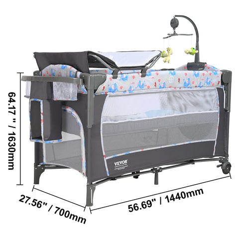 Babybedje - Baby Bassinet - Opvouwbaar Baby Bassinet - Babybed - Draagbaar Bassinet voor Baby - Gemakkelijk Opvouwbaar - Dubbellaags - Met Opbergmandje en Wielen