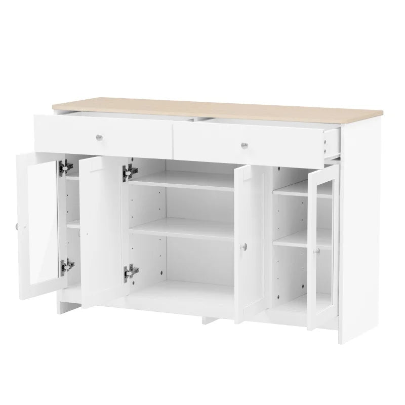 Opbergmeubel – Sideboard – Kast – Opbergkast – Landelijk Design – Compact Formaat – Verstelbare Planken - QUORE