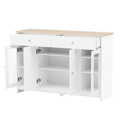 Opbergmeubel – Sideboard – Kast – Opbergkast – Landelijk Design – Compact Formaat – Verstelbare Planken - QUORE