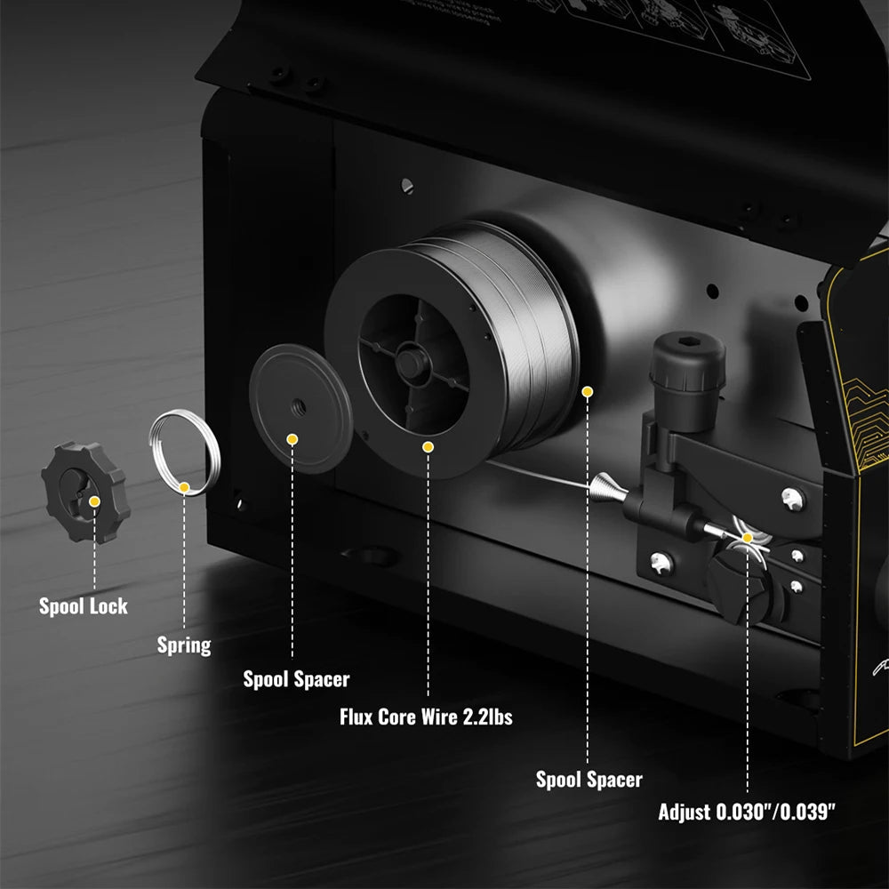 3 in 1 - Semi-automatisch Lasmachine - Lasmachine - Lasapparaat - Digitaal Inverterlassen - Draagbare MIG-lasser - AC 110V - 50/60Hz - MIG - MMA - Lift TIG - IGBT - Zwart - QUORE