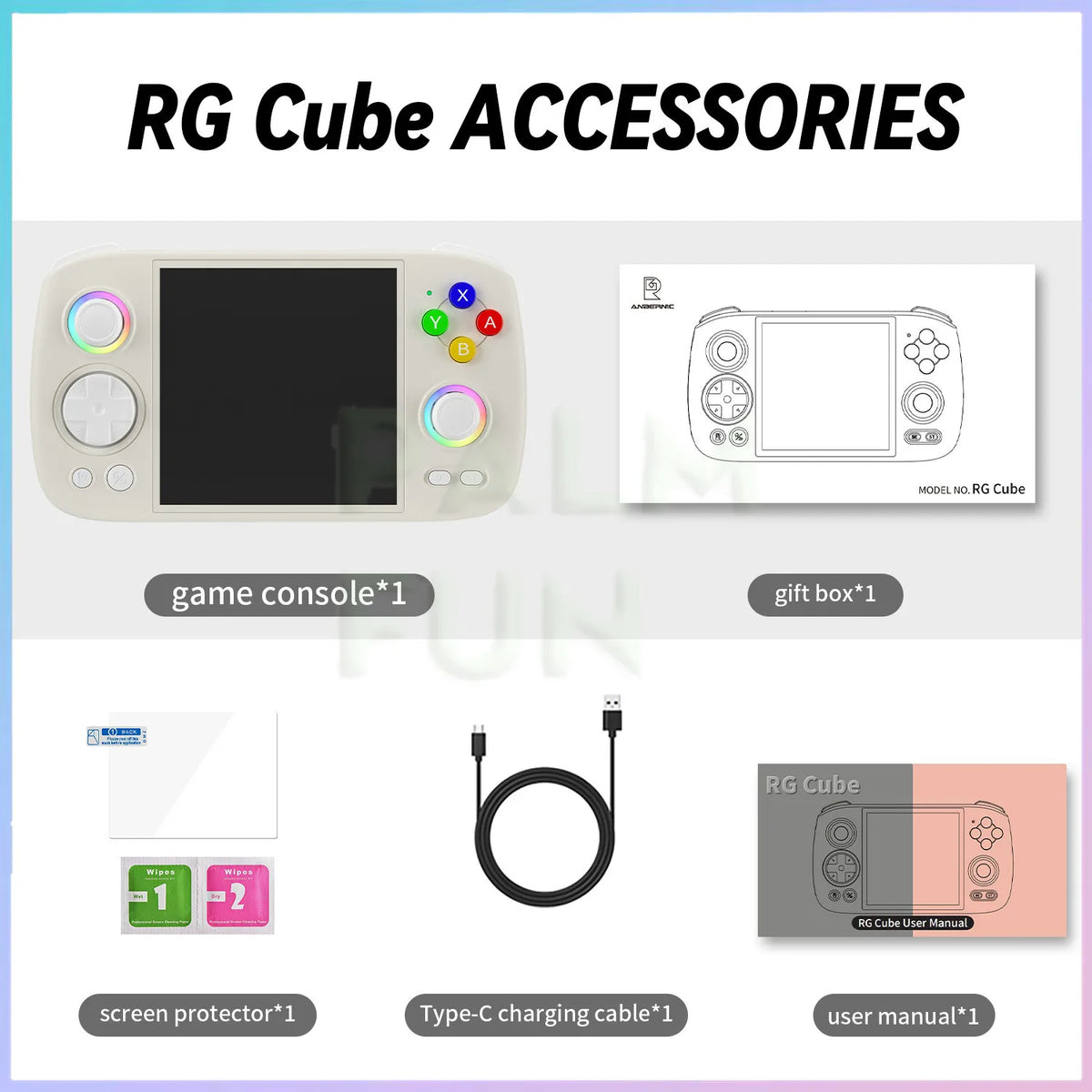 ANBERNIC RG Cube Retro Handheld Game Console 3.95 Inch Touch Screen 720*720 Android 13 Bluetooth WIFI Portable Video Player - QUORE