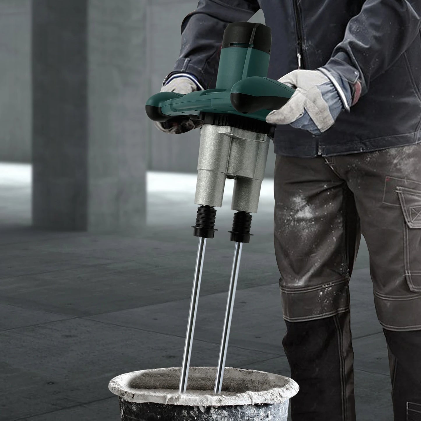 Elektrische Betonmixer - Handmatige - Mix - Whisk voor Glue - Thin Plaster - Paint - Mixing rod - 6 Snelheden - 2800 W - 2-versnelling - Rood - QUORE