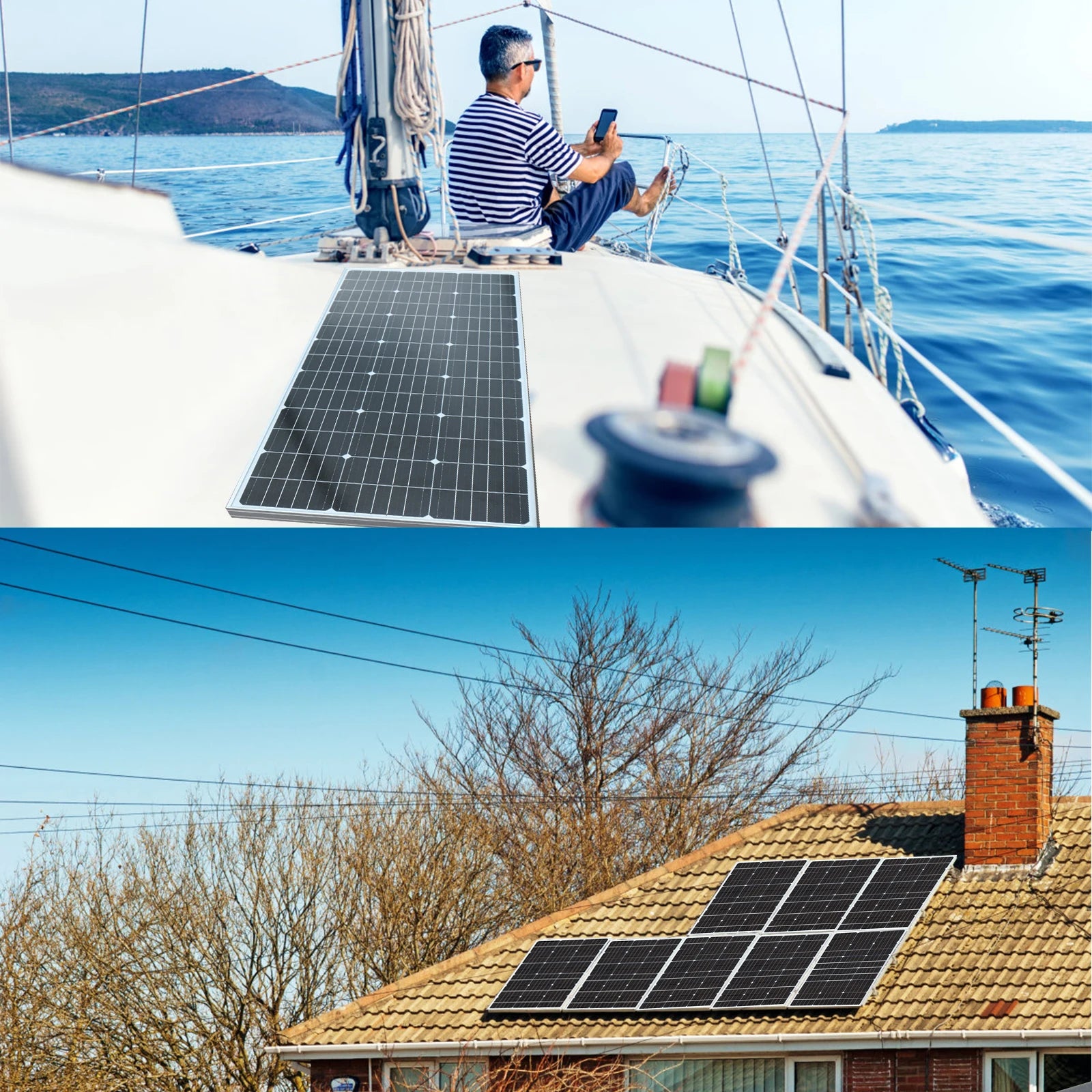 Zonnepaneel - Zonnepanelen - Zonne-energie - 18V PV Module fotovoltaïsche Cel Module - Krachtige Glazen - 100W - Waterdicht - Glas Zonnepaneel - voor Boot - Camper - Caravan - RV - Tuin - QUORE