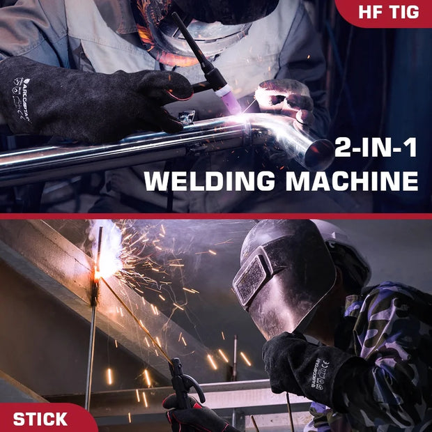 Arccaptain - TIG200 - Lasmachine - Elektrische lasmachine - Synergic Contol Welder - 2 in 1 - Tig Lasmachine - LED Digitaal Display - Rood