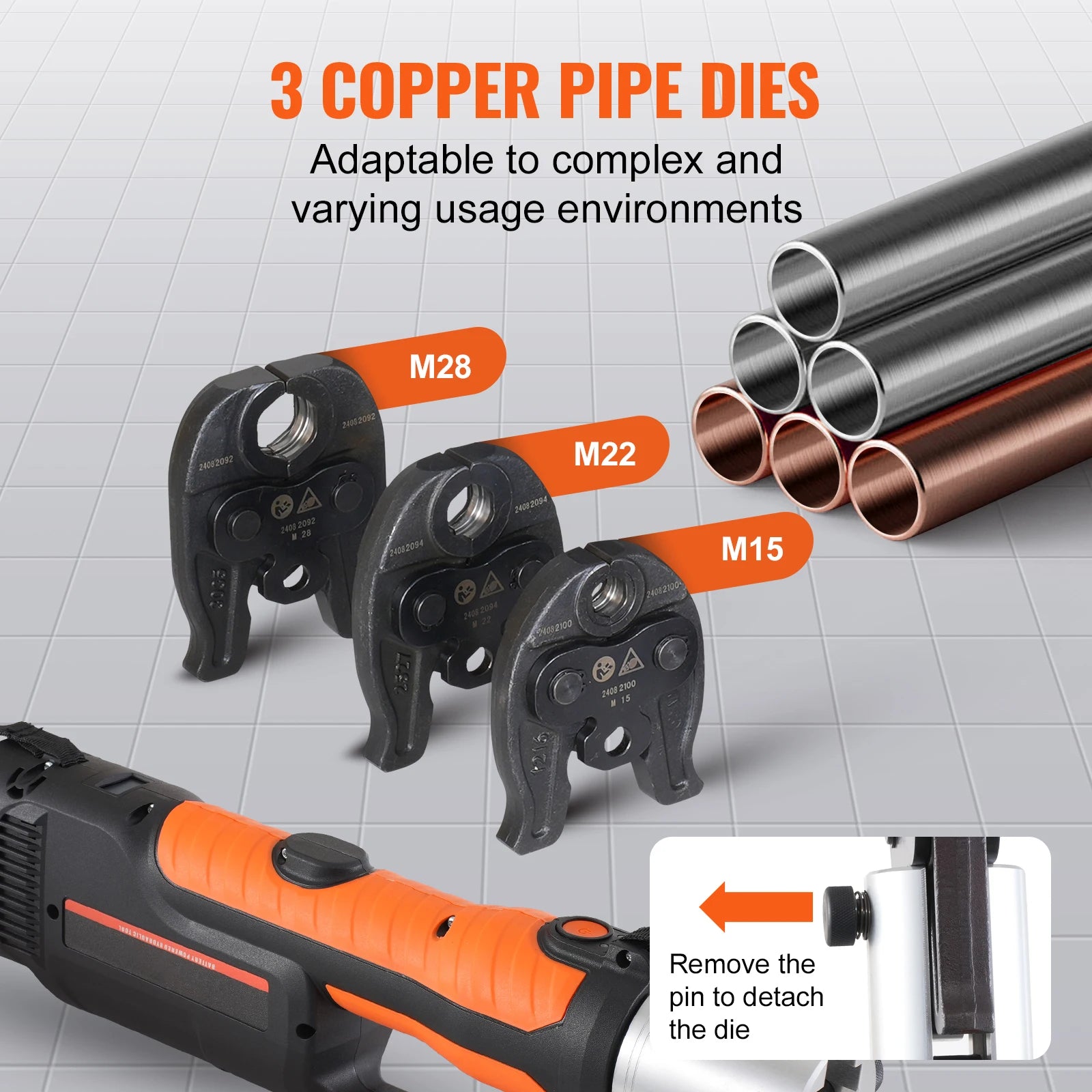 Draadloze Pers Tang – Elektrische Perstang – Batterij Persgereedschap – Krimptang – Persklem – 40 Mm Slag – 20V 4.0Ah Batterij - QUORE