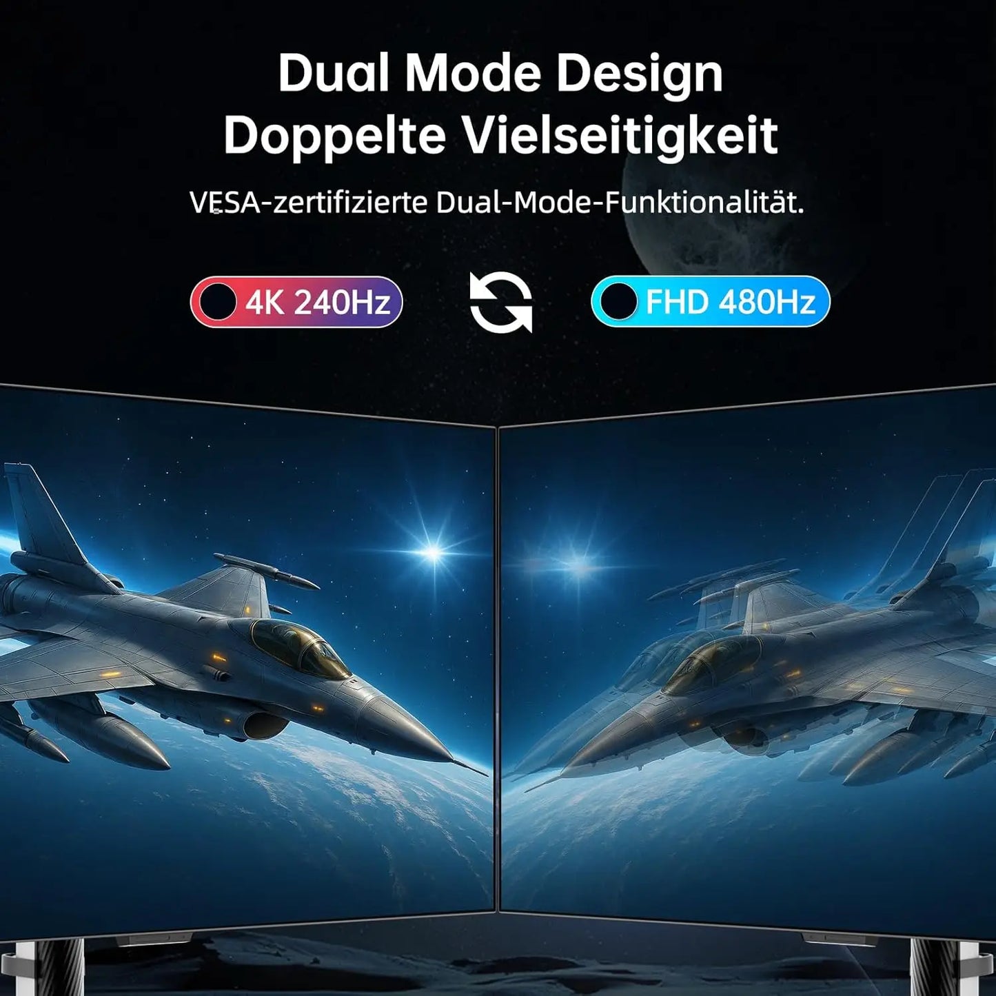 32 Inch Monitor – 4K Scherm – OLED Display – Gaming Monitor – UHD Beeldscherm – Dual Mode 4K@240Hz / 1080P@480Hz – 0,03 ms Reactietijd – HDR True Black 400