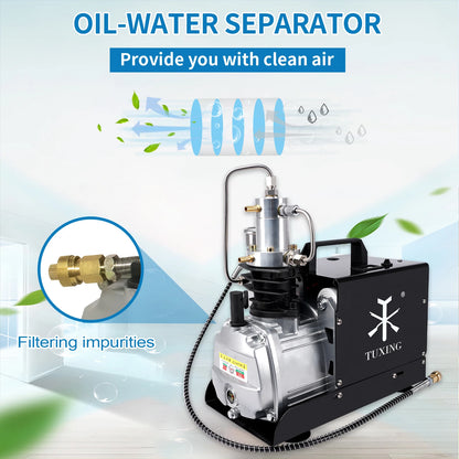 TUXING 4500Psi High Pressure PCP Air Compressor Electric Built-in Fan Compressor with Explosion-proof for Diving Scuba Airgun