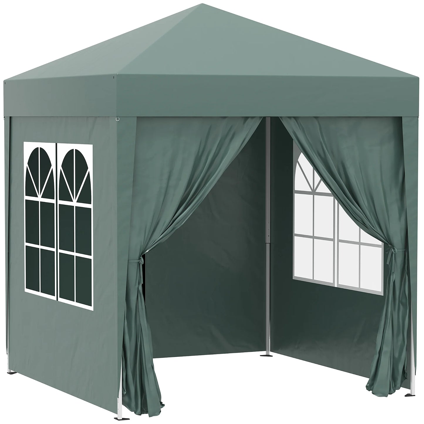 Paviljoen - Tuinpaviljoen - Partytent - Tuintent - Pop-up Kliksysteem - Stabiel - Vouwtent - Opvouwbaar - Waterdicht - Winterbestendig - 50+UV-Bescherming - voor Tuin - Buiten - Achtertuin - 2 x 2 m - Groen