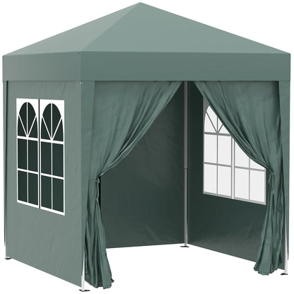Paviljoen - Tuinpaviljoen - Partytent - Tuintent - Pop-up Kliksysteem - Stabiel - Vouwtent - Opvouwbaar - Waterdicht - Winterbestendig - 50+UV-Bescherming - voor Tuin - Buiten - Achtertuin - 2 x 2 m - Groen