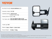 VEVOR 1Pair Towing Mirror Power Heated Temp Sensor with Signal Light Tow Mirrors for Chevrolet Silverado 2003-2014/GMC/Cadillac